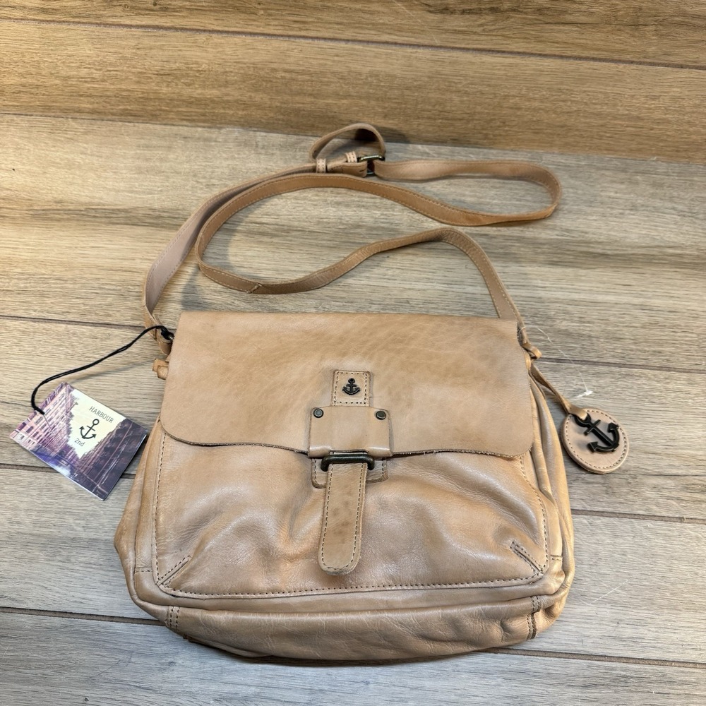 Harbour 2nd Genuine‎ Leather Crossbody Bag Messenger Satchel Purse Anchor Charm